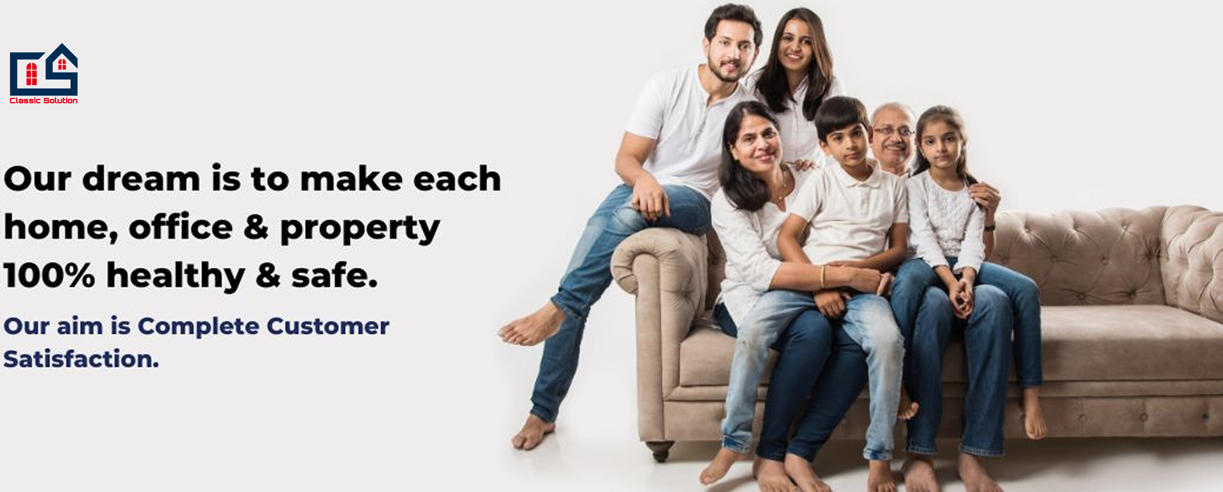 Dream to make each home safe and healthy family banner logo